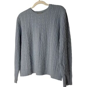 Fieldgear Light Blue Cable Knit Lambswool Rabbit Hair Sweater Australia Womens L